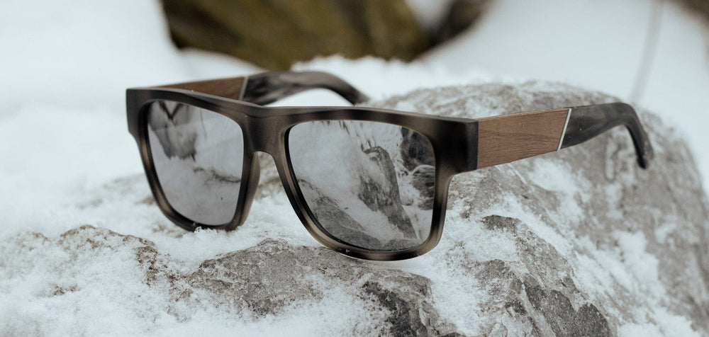 Matte Pearl Grey*Walnut*Basic Polarized Silver Mirror + Matte Pearl Grey*Walnut*HD Plus Polarized Silver Mirror | CAMP Cliff Matte Pearl Grey Walnut Sunglasses