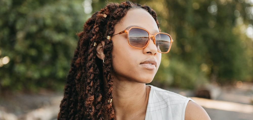 Tangerine*Brown Fade + Tangerine*Brown Fade Polarized | Shwood Donaca Acetate Sunglasses Tangerine