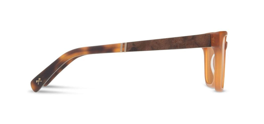 Matte Apricot*Elm Burl*Brown + Matte Apricot*Elm Burl*Brown Polarized | Shwood Prescott Acetate Sunglasses Matte Apricot