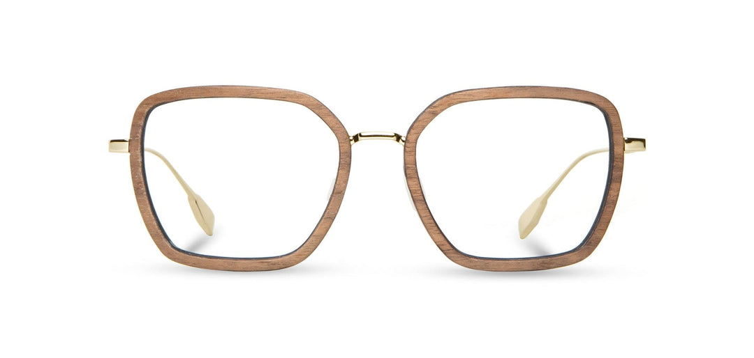 Gold*Walnut*frames only | Shwood Sophie Metal RX Eyeglasses Gold